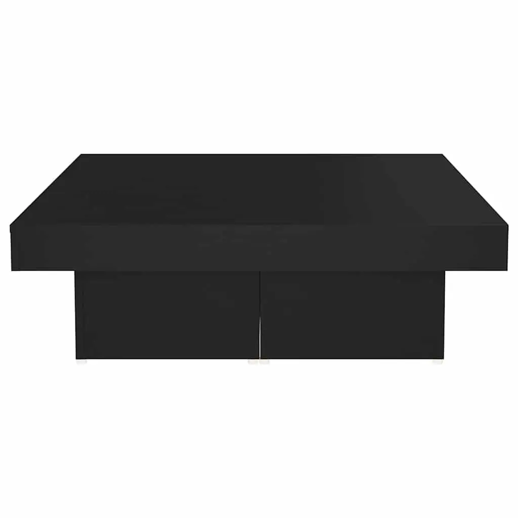 Coffee Table Black Square Living Room Accent Furniture Modern Design 90x90x28cm