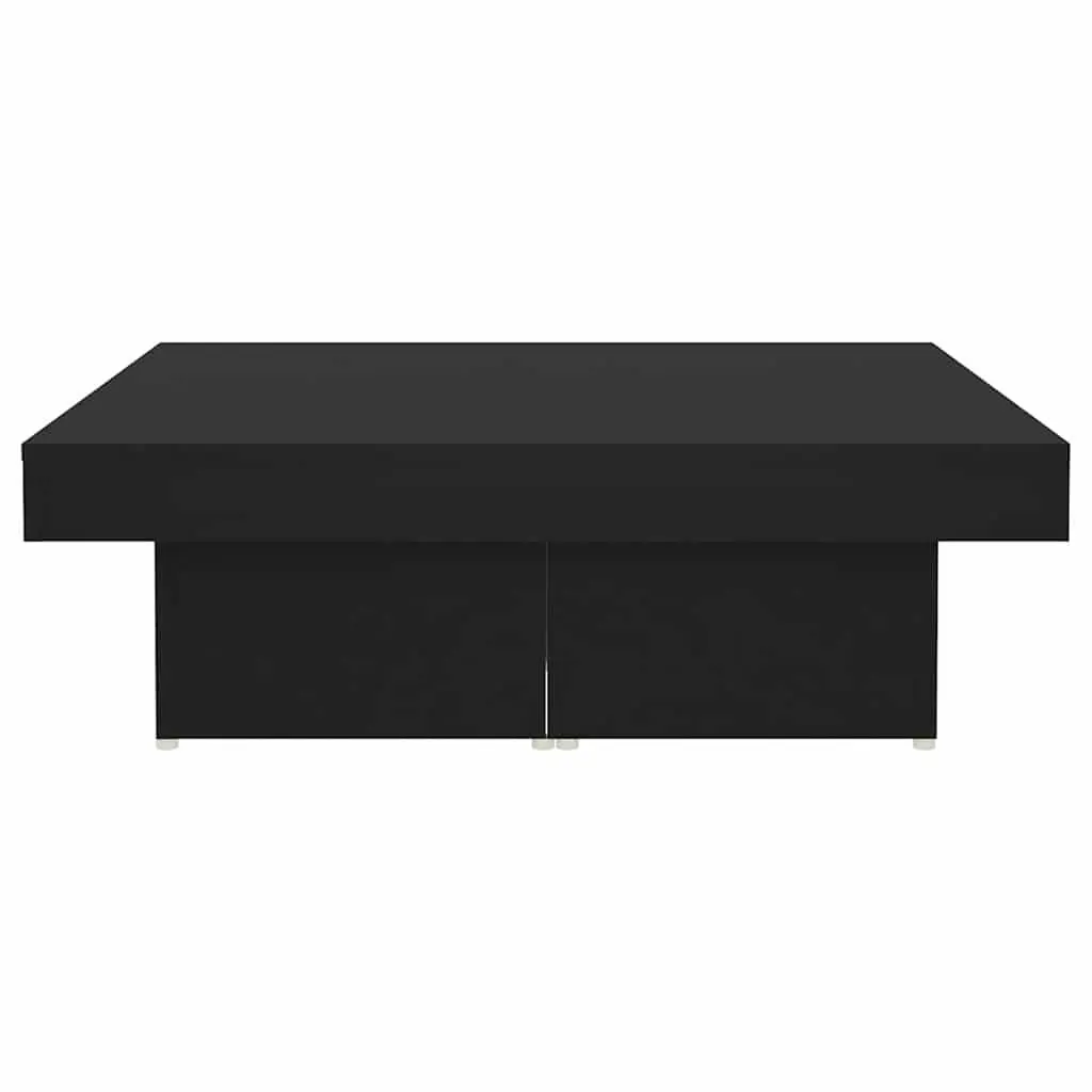Coffee Table Black Square Living Room Accent Furniture Modern Design 90x90x28cm