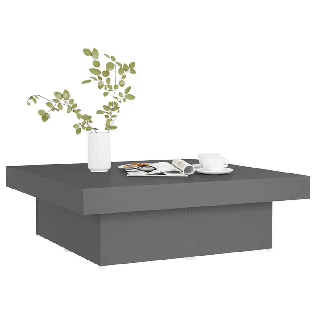 Coffee Table Grey 90x90x28cm Accent Living Room Centre Table Engineered Wood