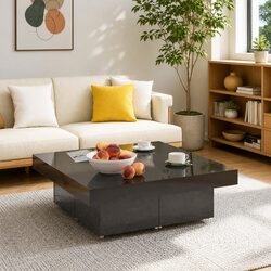 Stylish High Gloss Grey Coffee Table for Cozy Living Spaces