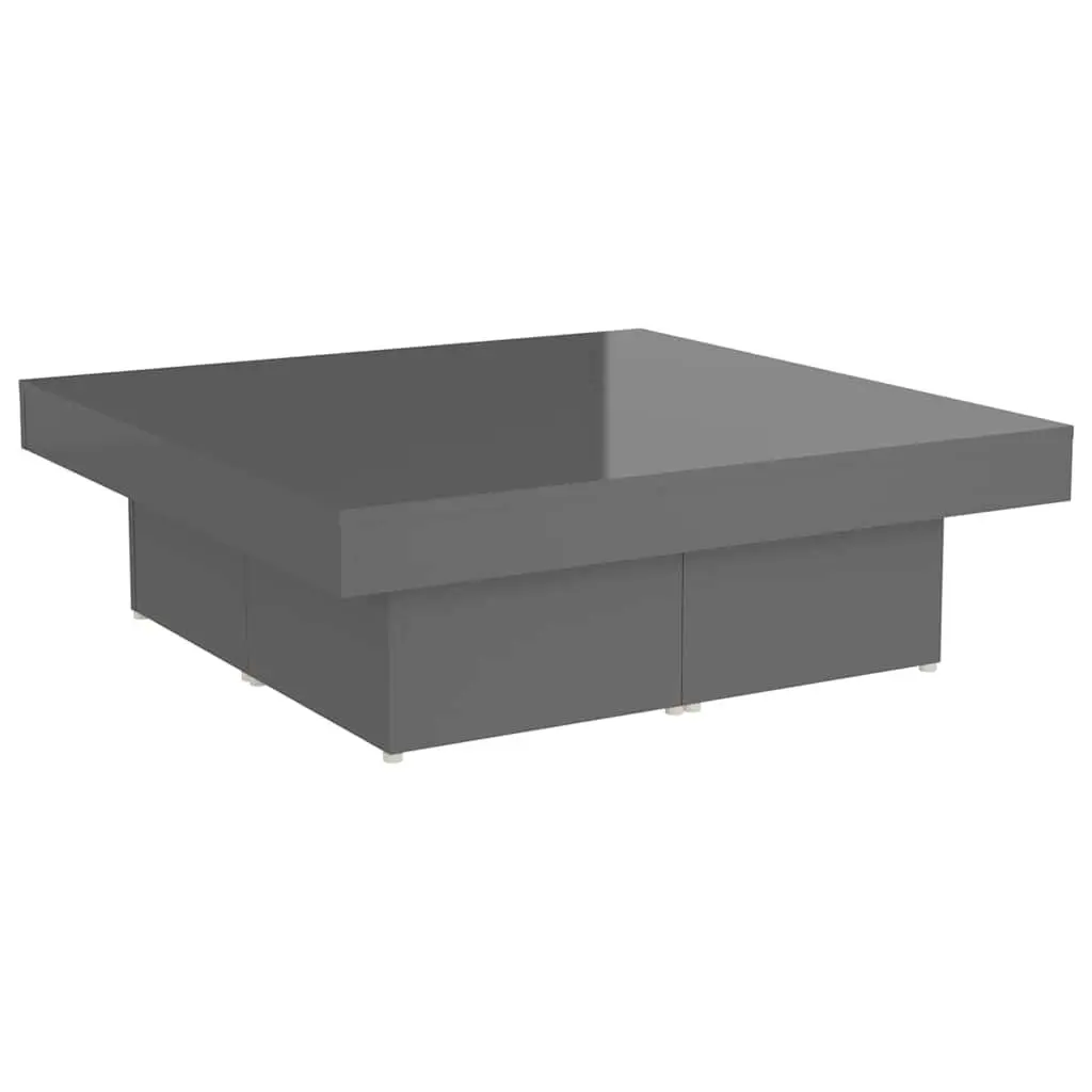 Coffee Table Grey High Gloss 90cm Modern Living Room Centre Table 28cm