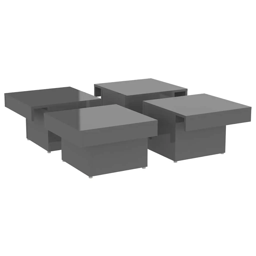 Coffee Table Grey High Gloss 90cm Modern Living Room Centre Table 28cm