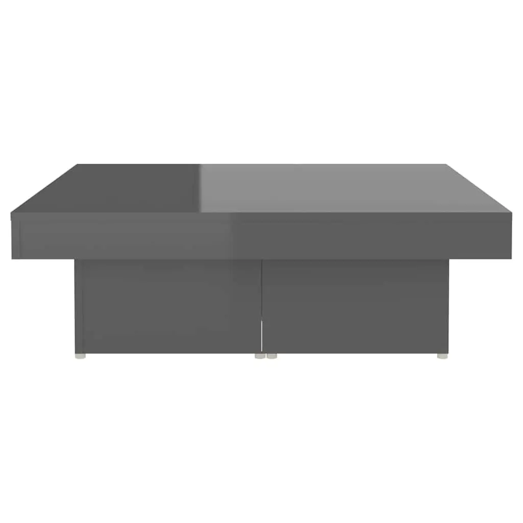 Coffee Table Grey High Gloss 90cm Modern Living Room Centre Table 28cm