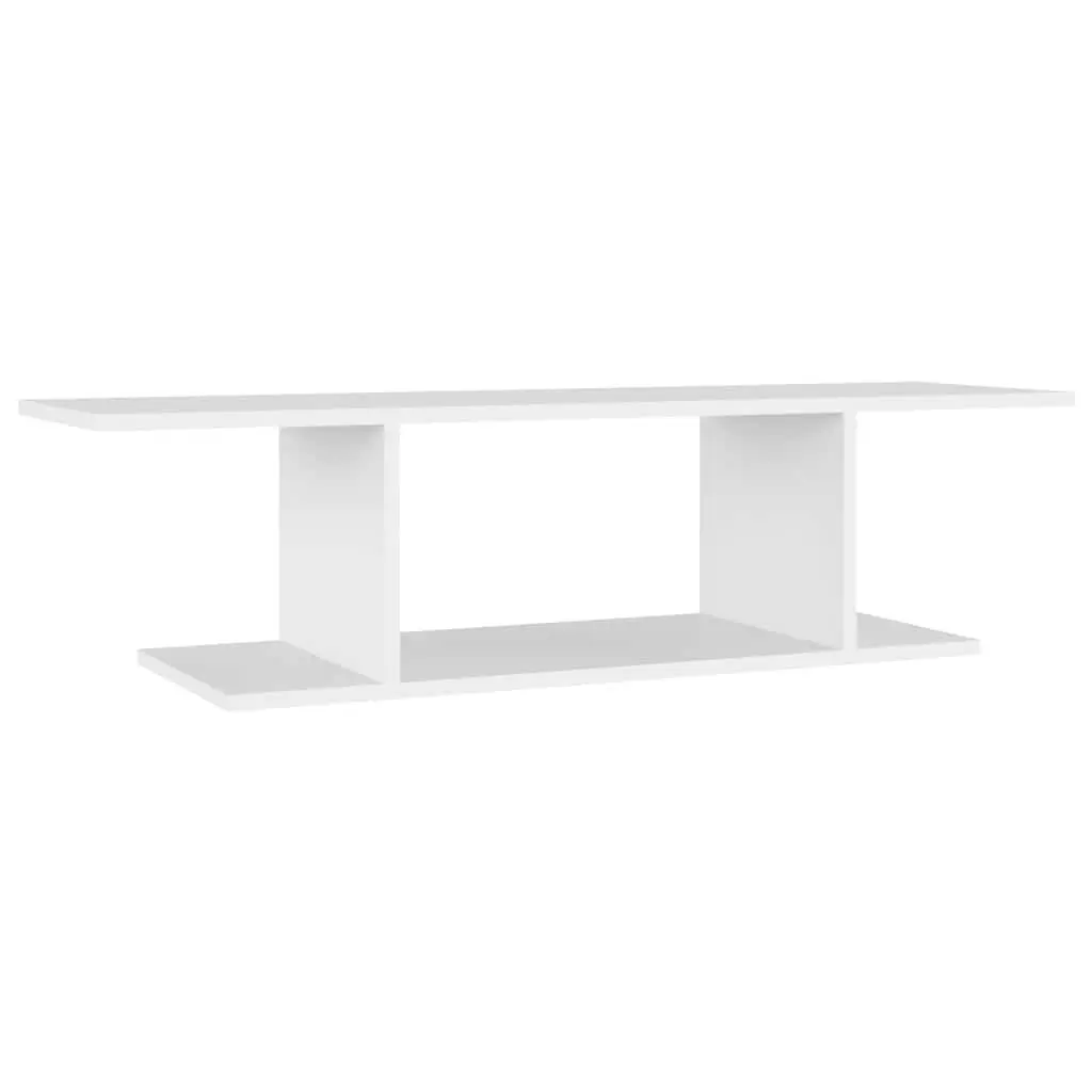 Wall Mounted TV Cabinet White Open Shelving Storage Unit 103 x 30 x 26.5 cm
