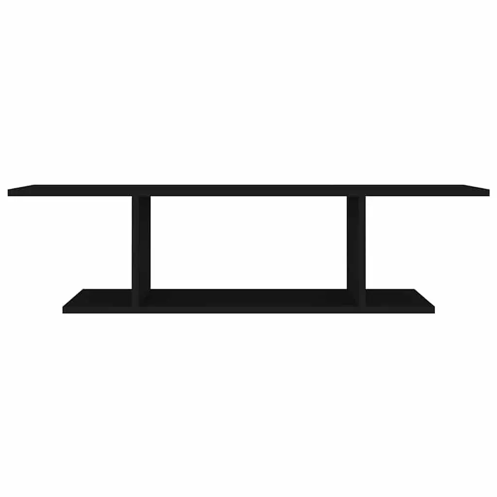 Wall Mounted TV Cabinet Black Floating Shelf Unit 103cm Wood