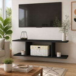 Floating Grey Wall Mounted TV Cabinet for Living Room
