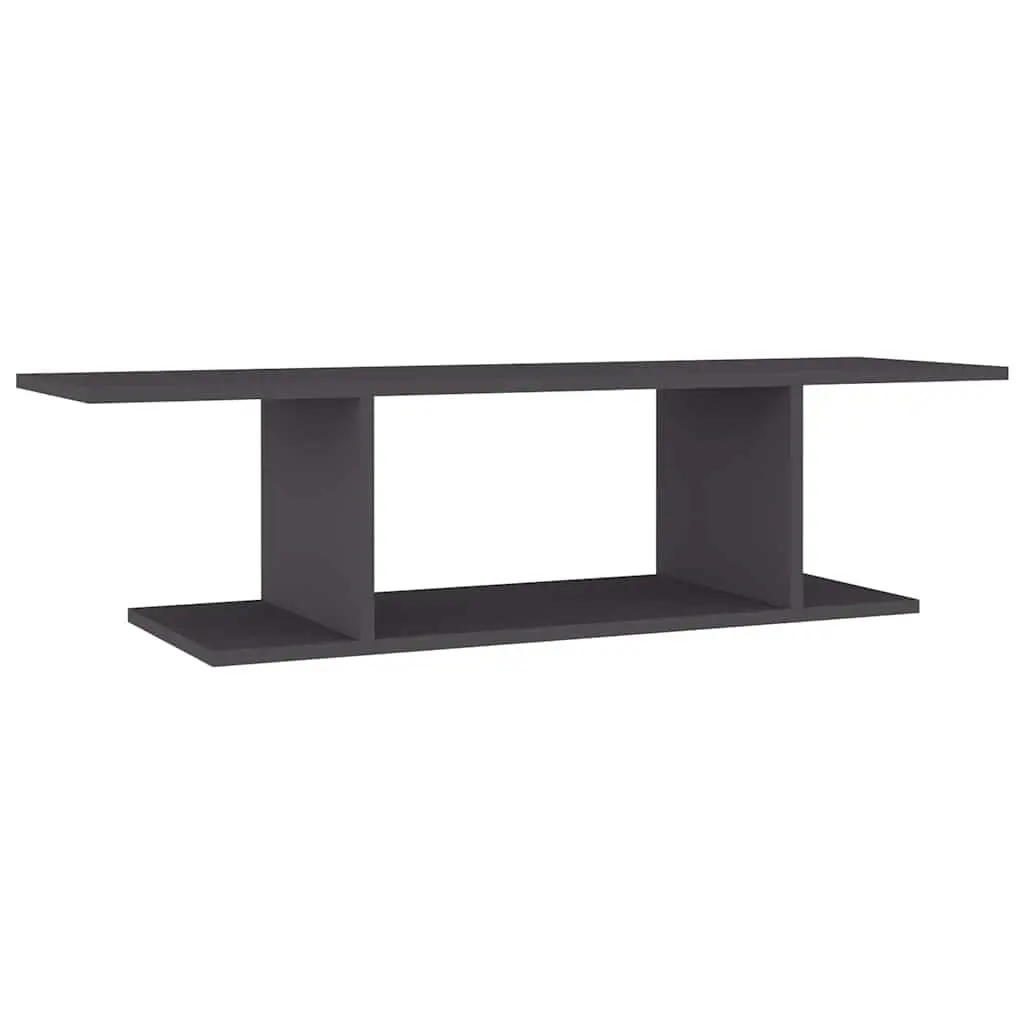 Floating Shelf Unit Grey Wall Mounted TV Cabinet Media Storage 103x30x26.5cm