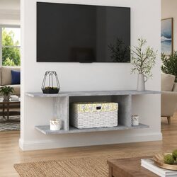 Grey Wall Mounted TV Cabinet for Living Room