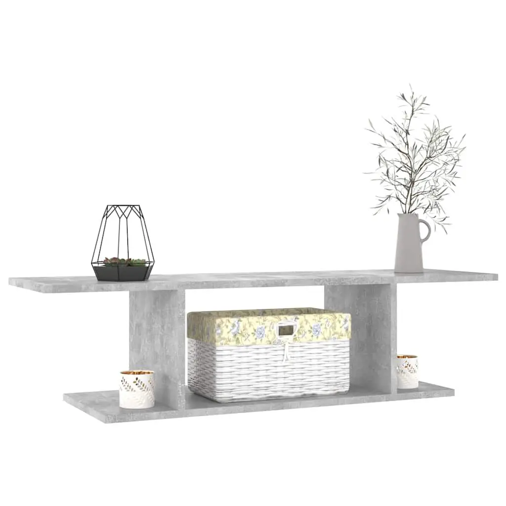 Wall Mounted TV Cabinet Grey 103 x 30 x 26.5 cm Durable Media Console Unit