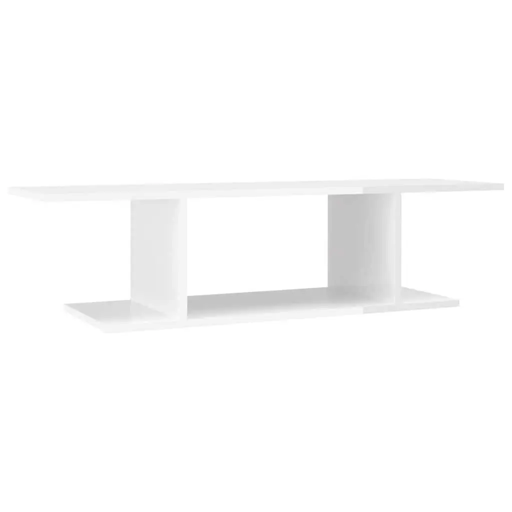 Wall Mounted TV Cabinet White Gloss Modern 103cm MDF