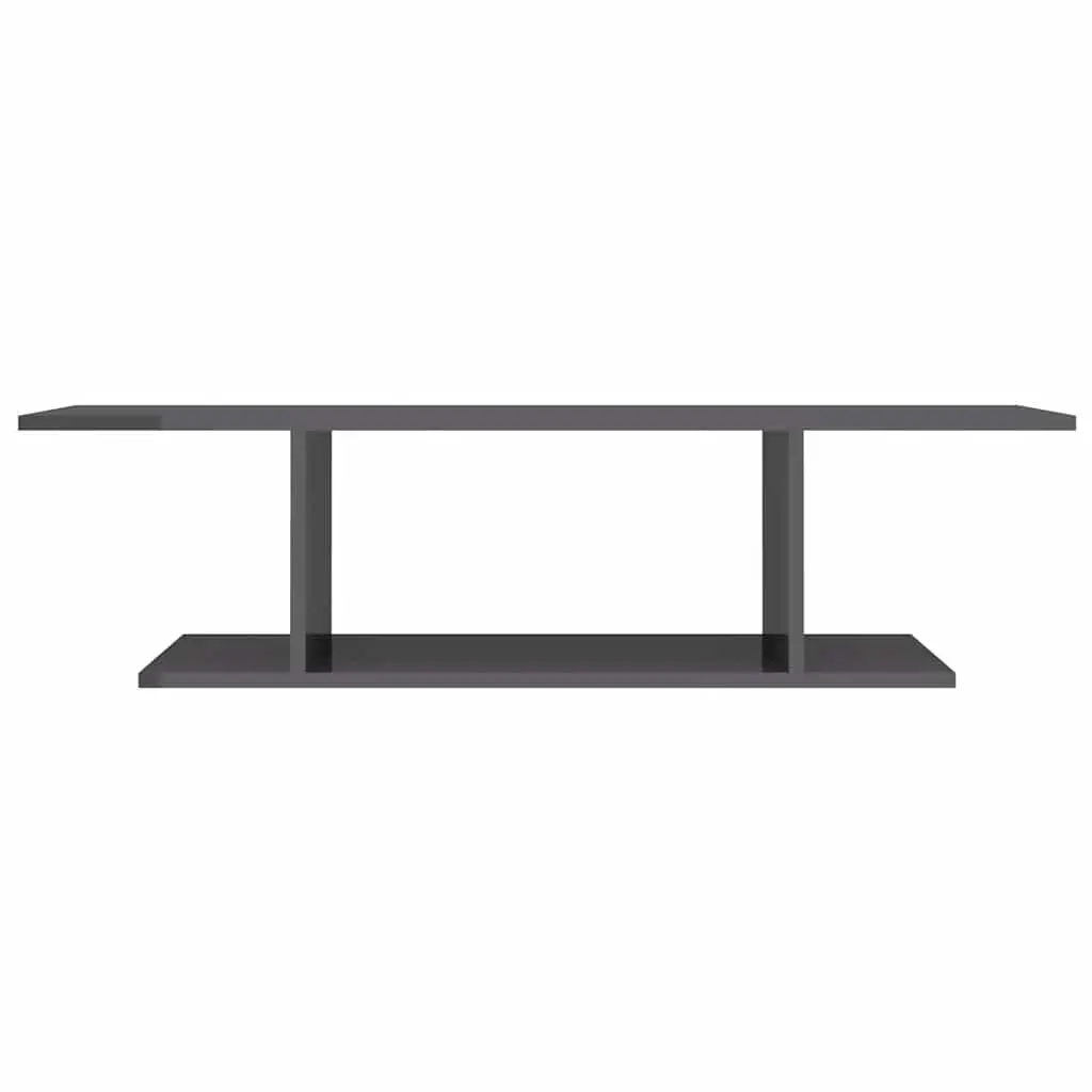 Wall Mounted TV Cabinet High Gloss Grey Storage Unit 103cm