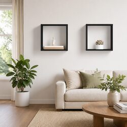 Grey Wall Cube Shelves Set for Cozy Home Organization
