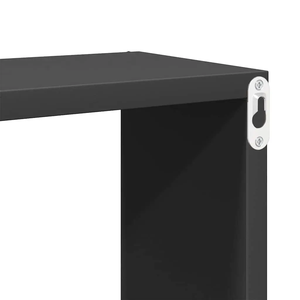 Wall Cube Shelves Floating Storage Display Set Grey 30x15x30cm Wood