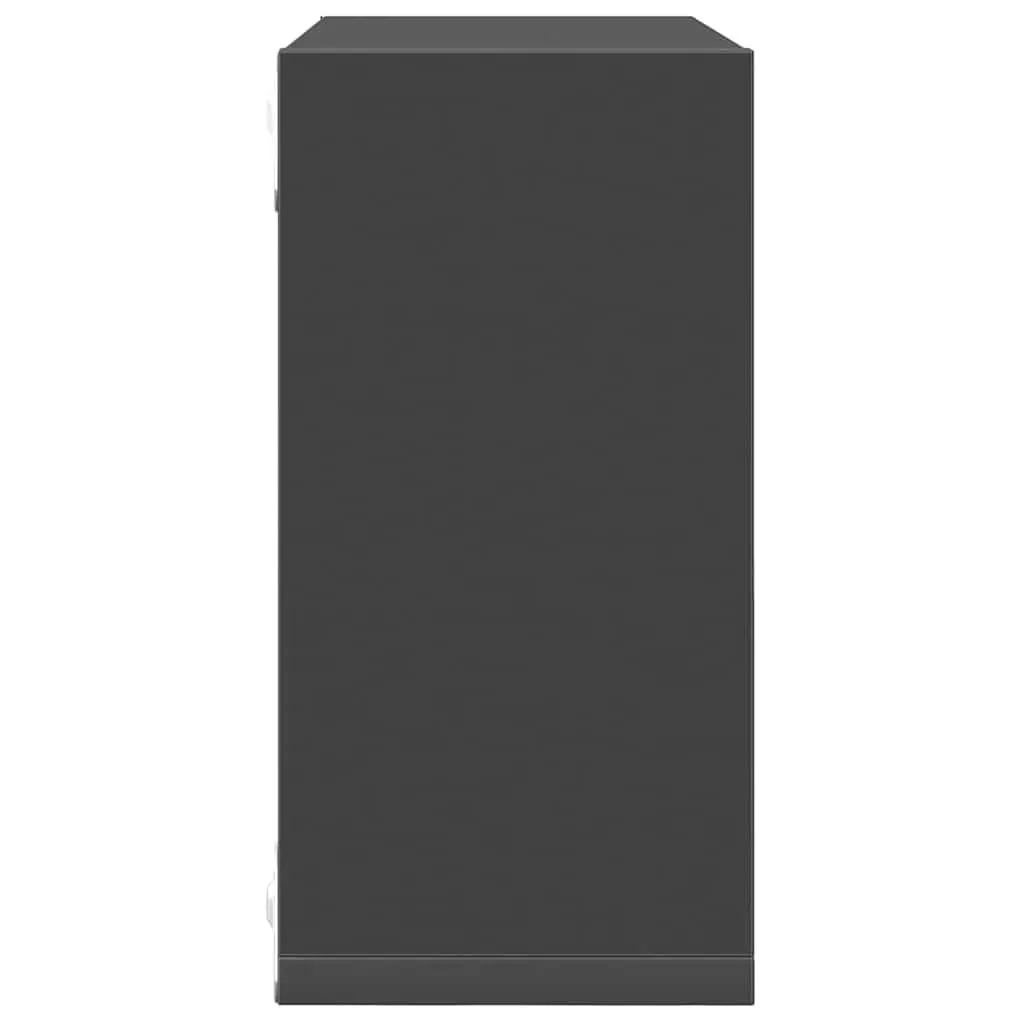 Wall Cube Shelves Set Grey Floating Storage Display Organizer 6 Piece