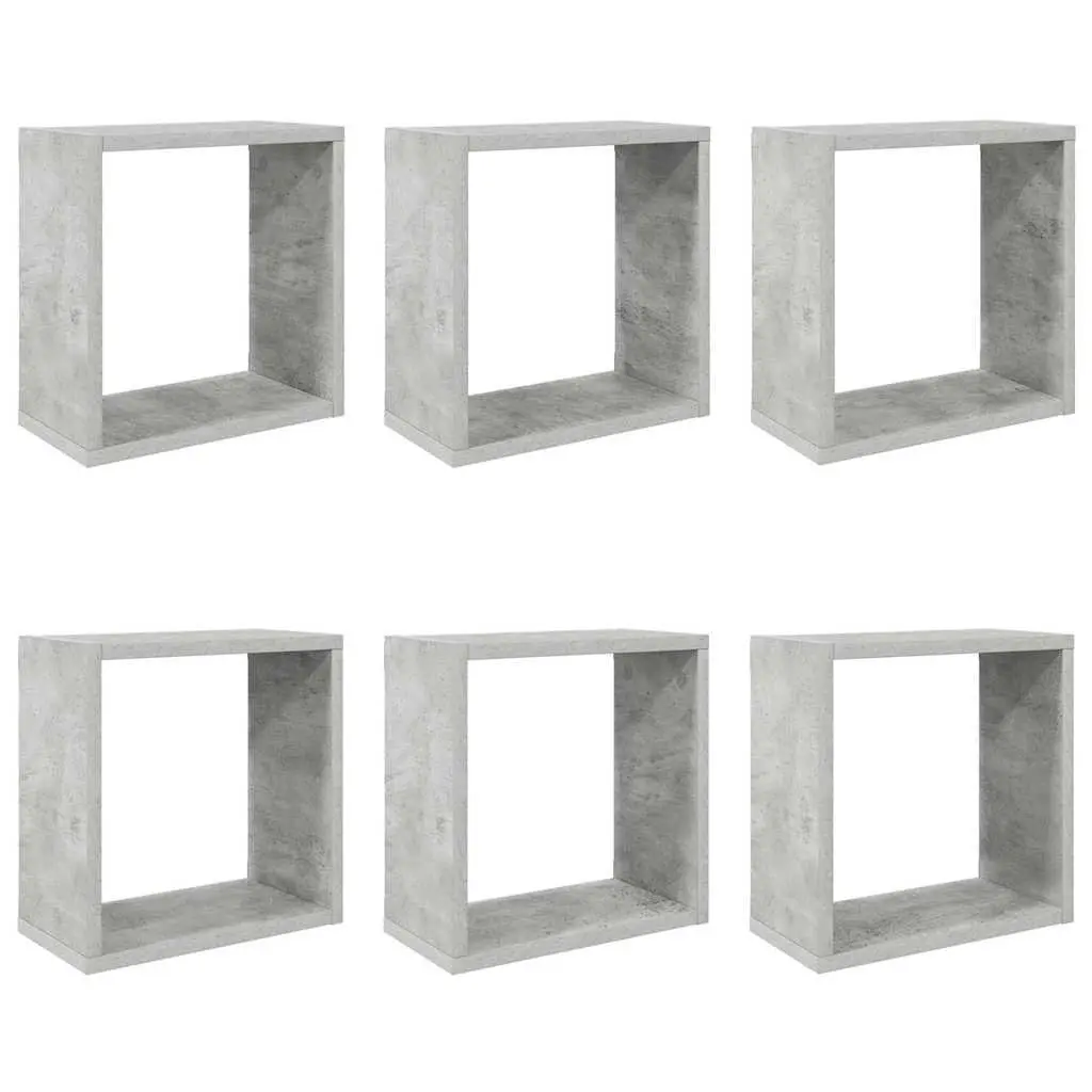 Wall Cube Shelves Grey Floating Storage Display 30 x 15 x 30 cm