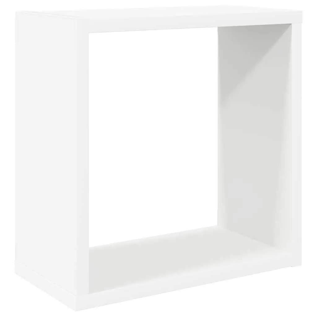 Wall Cube Shelves White Sonoma Oak Floating Storage Display Organizer 2 Pieces