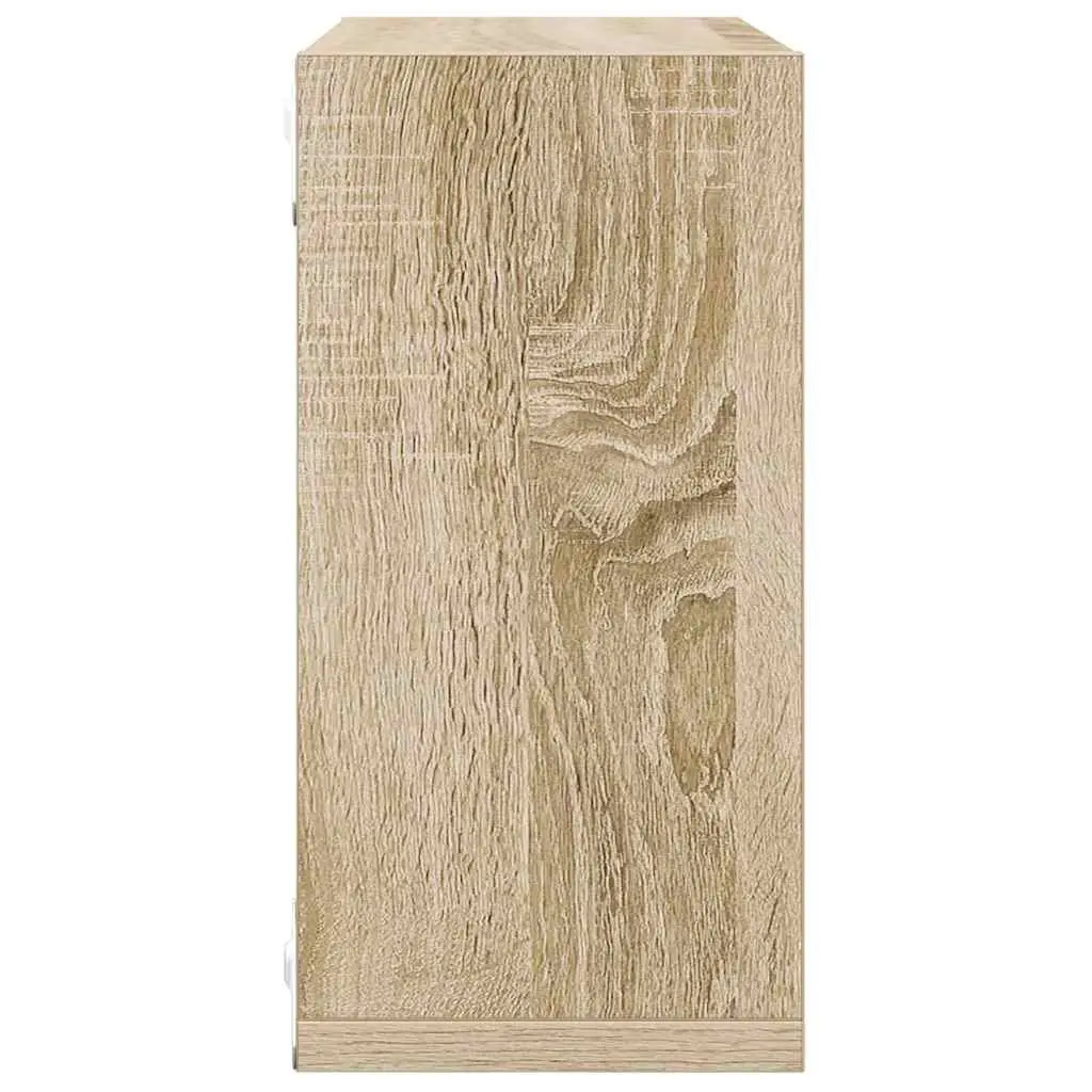 Wall Cube Shelves Set White Sonoma Oak Floating Storage Display Organizer 30 x 15 x 30 cm