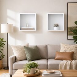 Floating Cube Shelves for Stylish Storage 2 pcs White 30x15x30 cm