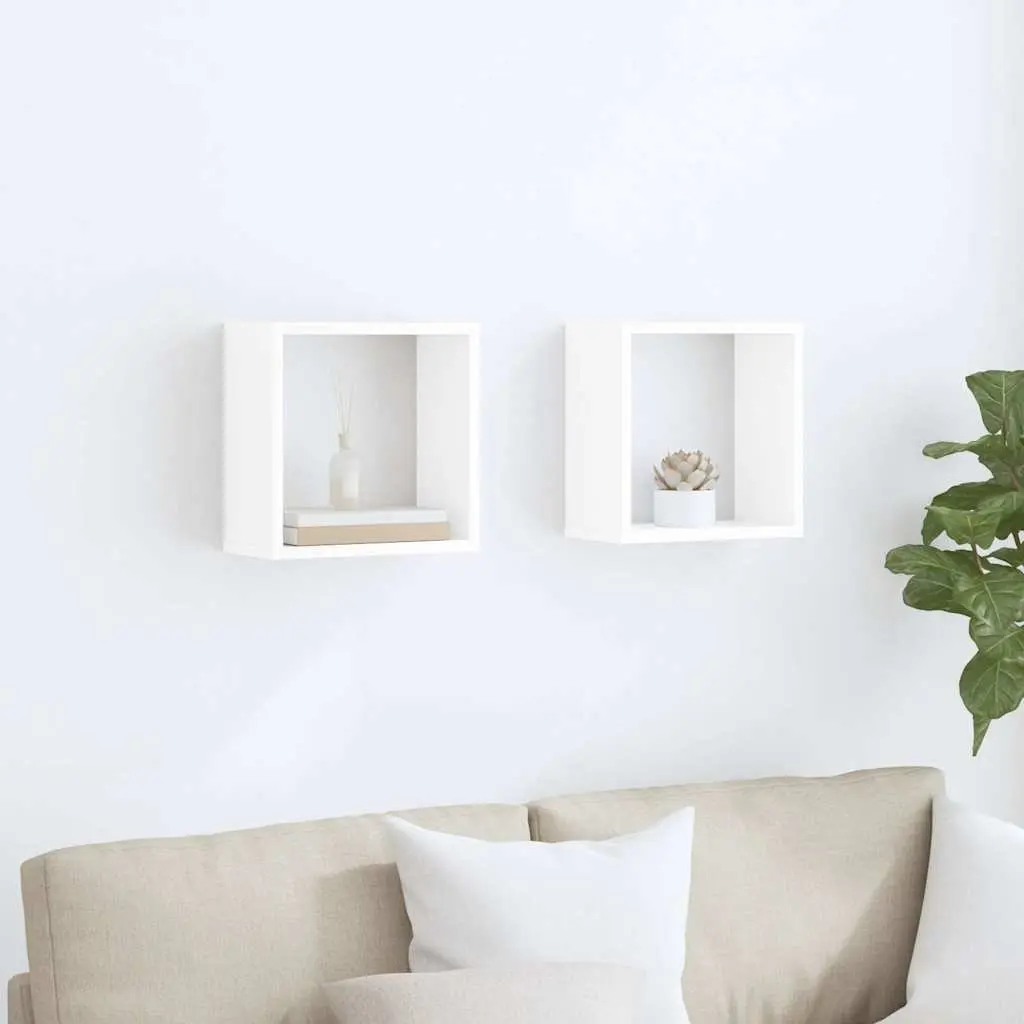 Wall Cube Shelves Floating Storage Display White 30x15x30 cm