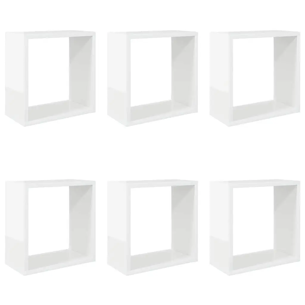 Wall Cube Shelves Set White Floating Display Storage Shelving 30 x 15 x 30 cm