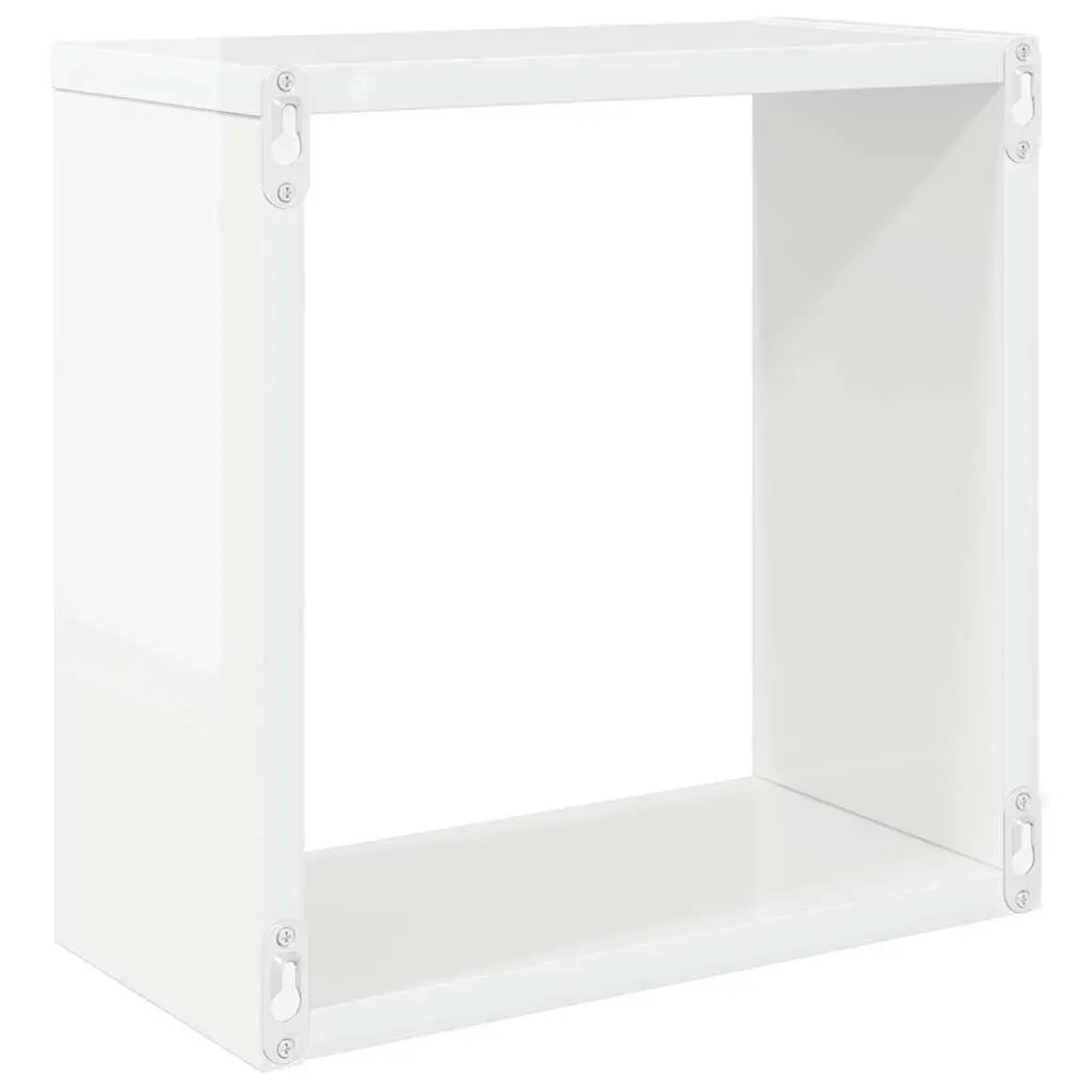 Wall Cube Shelves Set White Floating Display Storage Shelving 30 x 15 x 30 cm