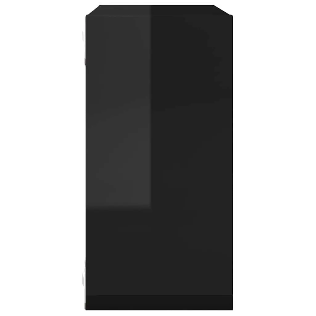 Floating Black Cube Shelves 6 Piece Set Wall Mounted Storage Display Organiser