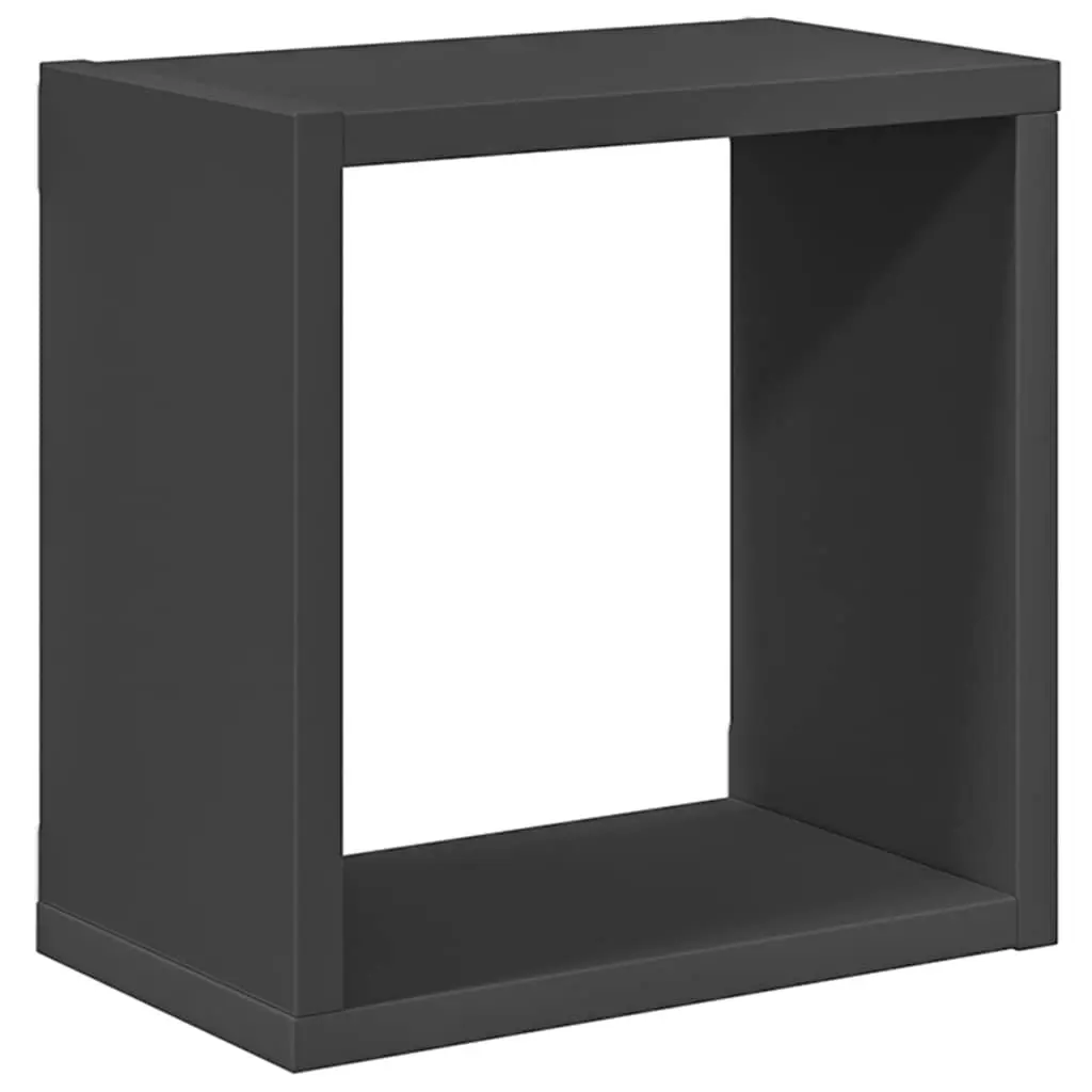 Floating Wall Cube Shelves Set of 4 Grey Storage Display Units for Home Decor and Organization