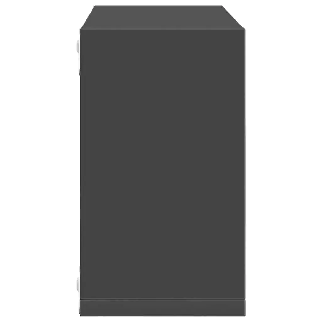 Floating Wall Cube Shelves Set of 4 Grey Storage Display Units for Home Decor and Organization