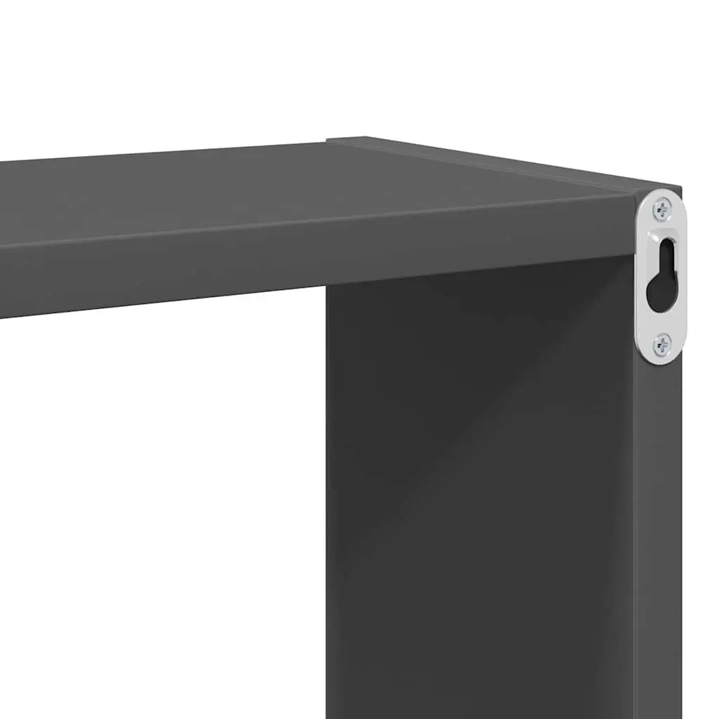 Floating Wall Cube Shelves Set of 4 Grey Storage Display Units for Home Decor and Organization