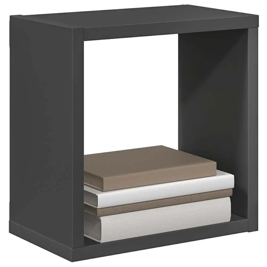 Floating Wall Cube Shelves Set of 4 Grey Storage Display Units for Home Decor and Organization