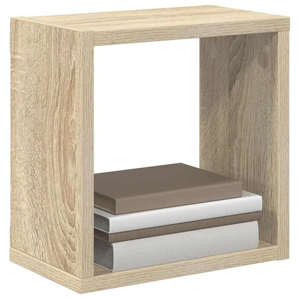 Wall Cube Shelves Brown Floating Storage Display Organiser 6 Pieces