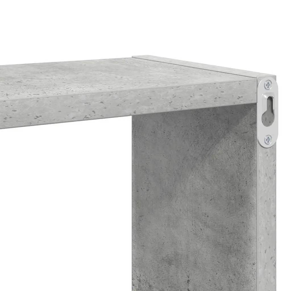 Wall Cube Shelves Grey Floating Storage Display 2 Piece