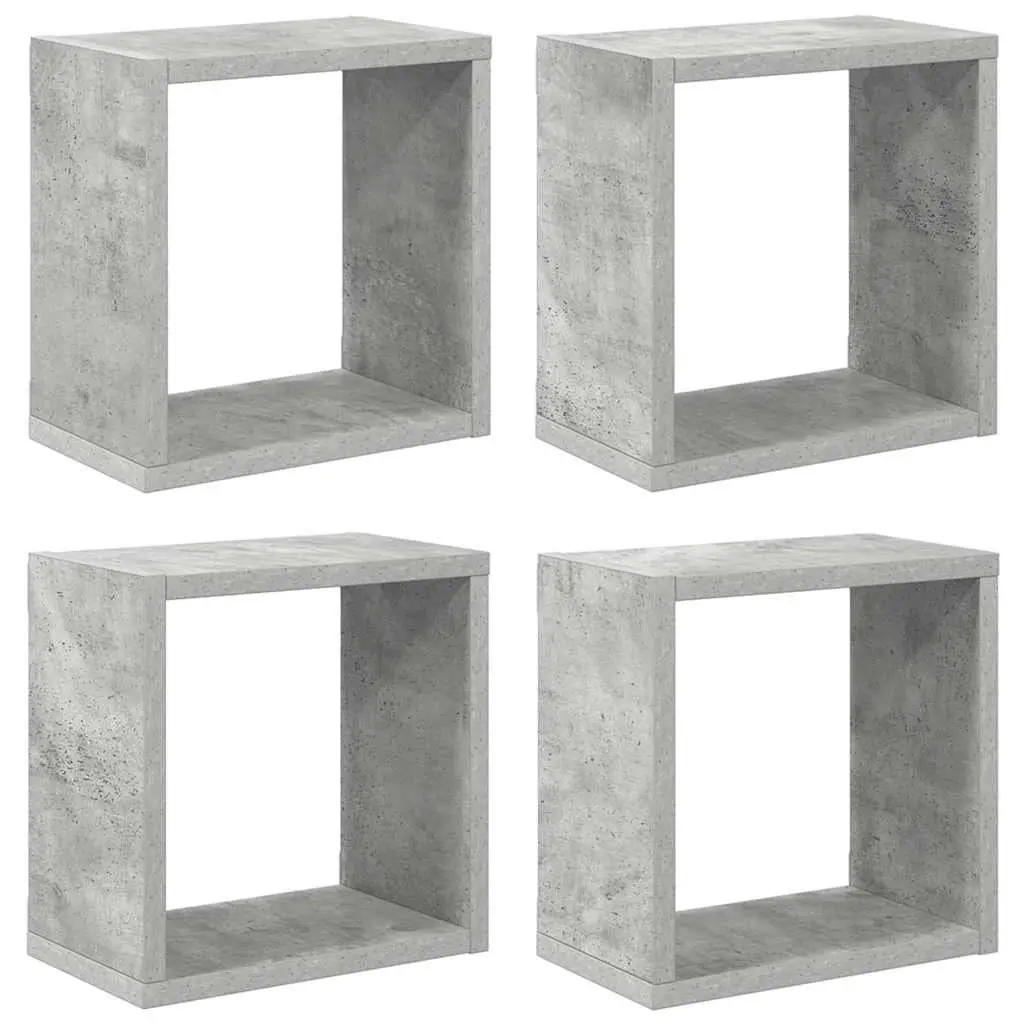 Wall Cube Shelves Grey Floating Storage Display Organiser 26 x 15 x 26 cm