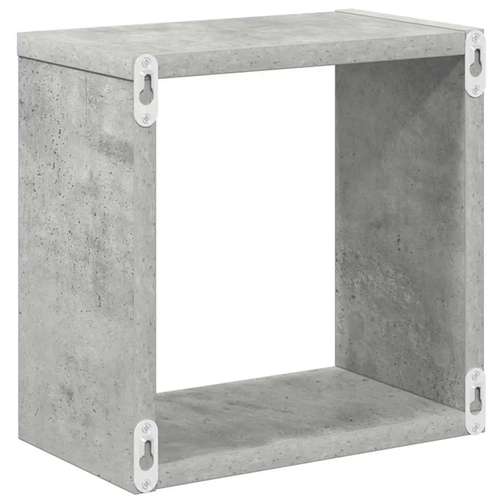 Wall Cube Shelves Grey Floating Storage Display 6 Pieces