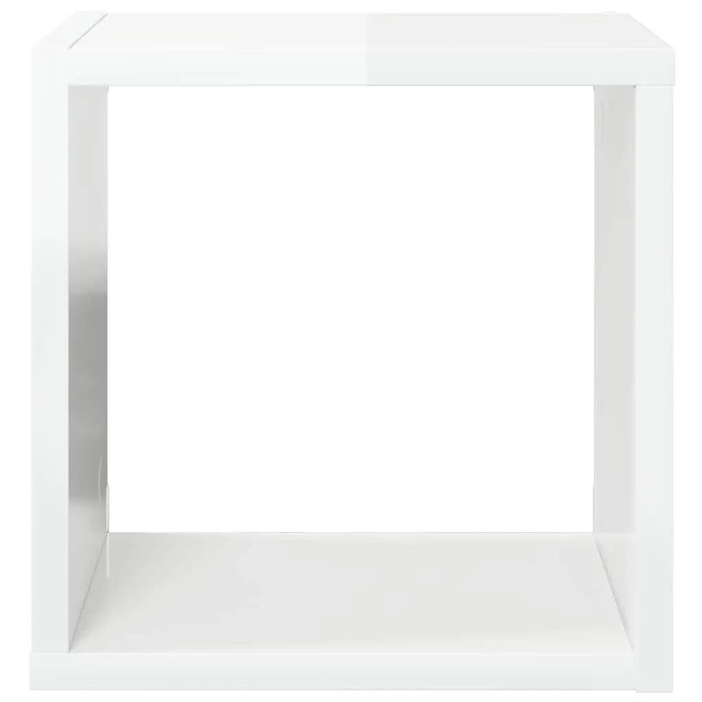Wall Cube Shelves High Gloss White 4 Piece Floating Storage Display