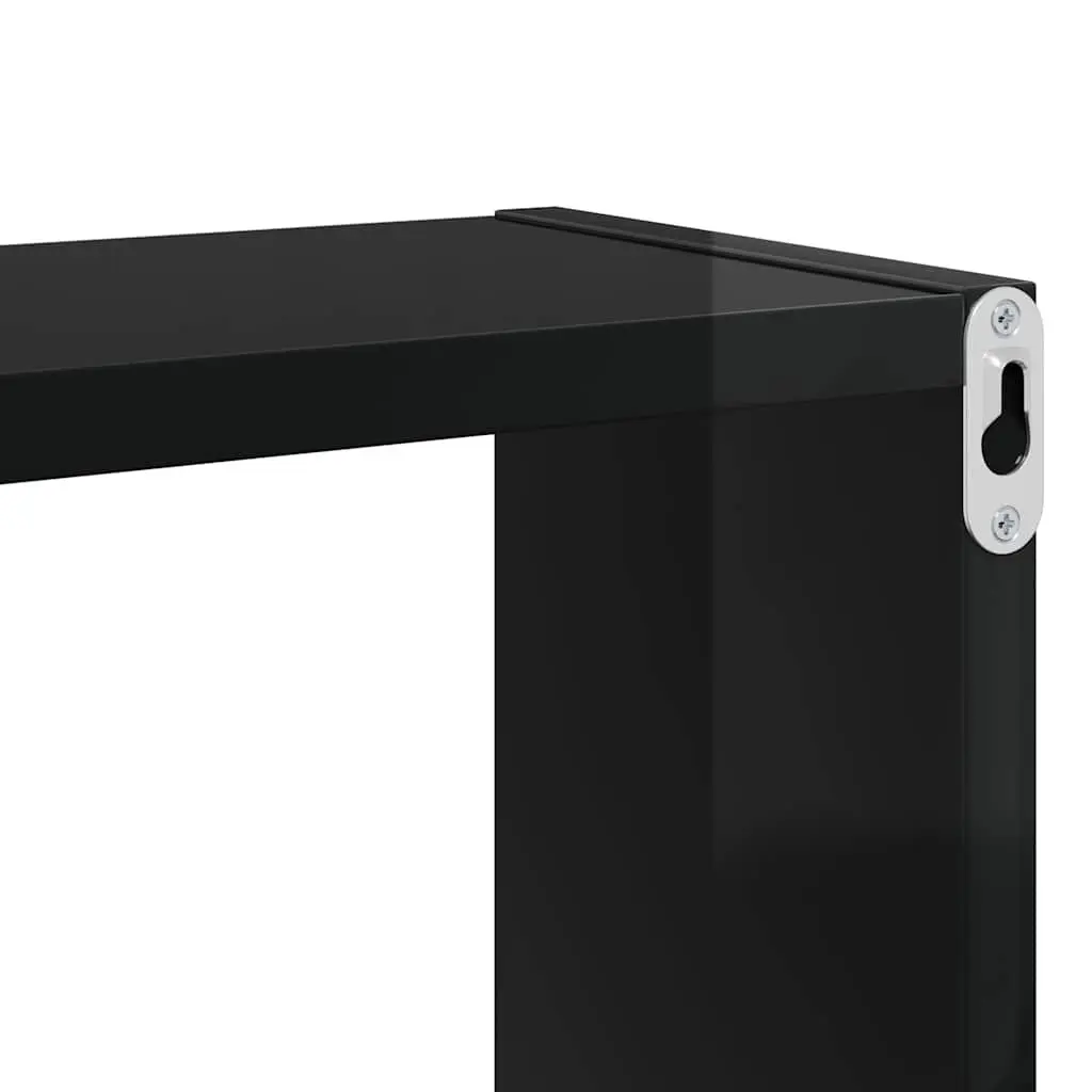 Wall Cube Shelves Black Floating Display Storage 26cm Home Furniture 2 Piece