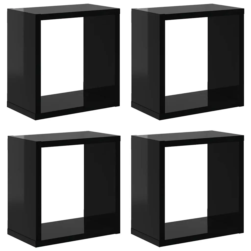 Wall Cube Shelves Floating Storage Display Black 26 x 15 x 26 cm