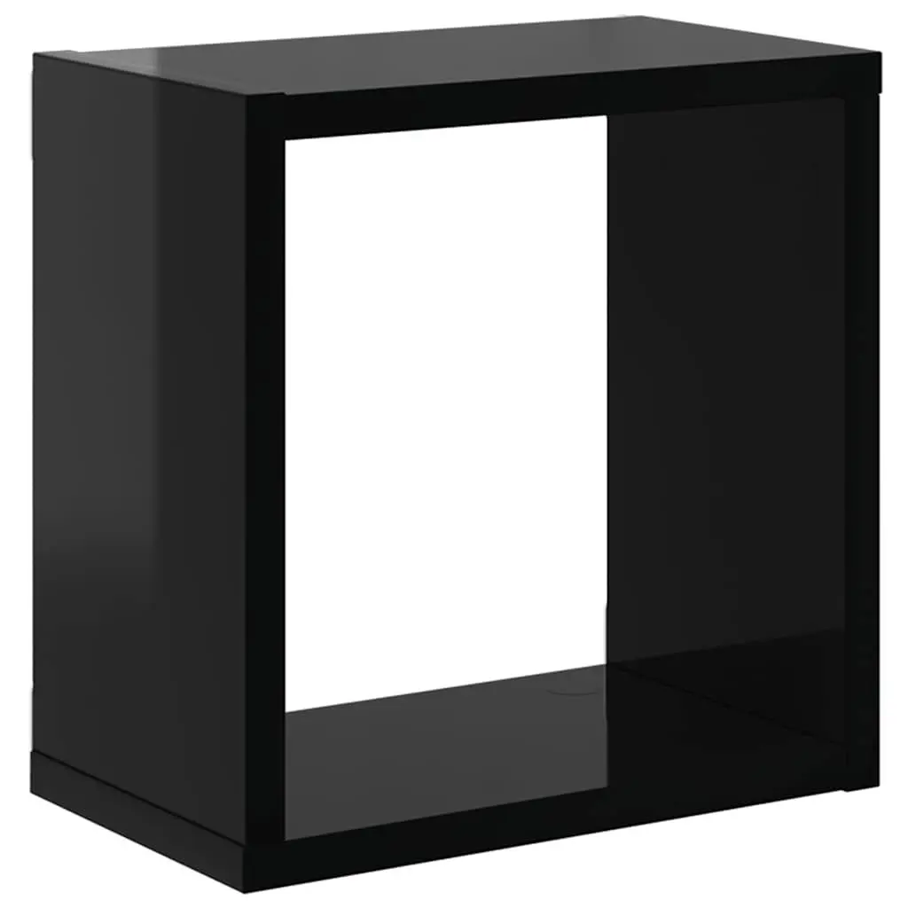Wall Cube Shelves Floating Storage Display Black 26 x 15 x 26 cm