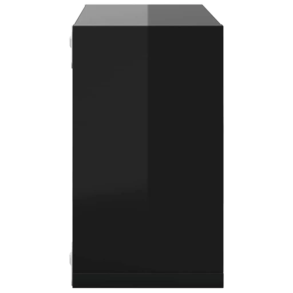 Wall Cube Shelves Floating Storage Display Black 26 x 15 x 26 cm
