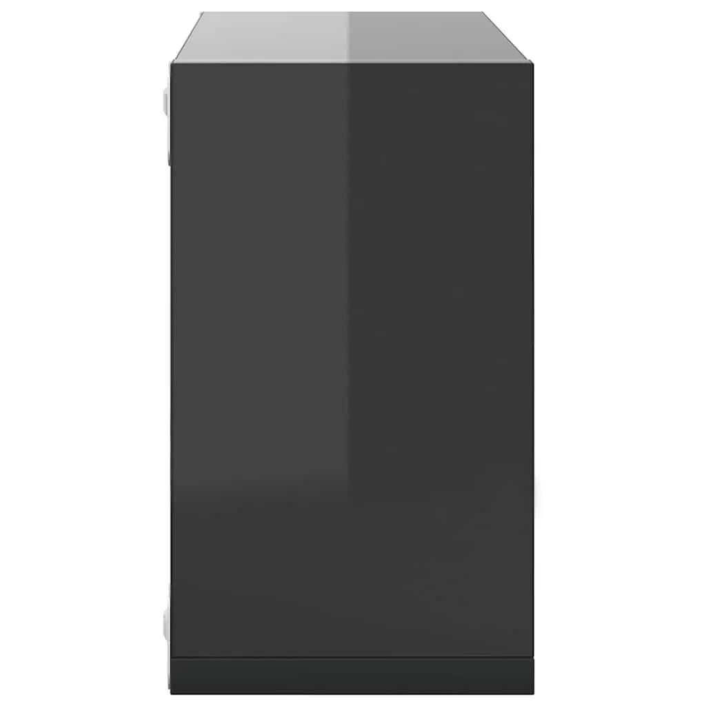 Wall Cube Shelves Grey Floating Storage Display Organizer 26x15x26 cm 2 Piece