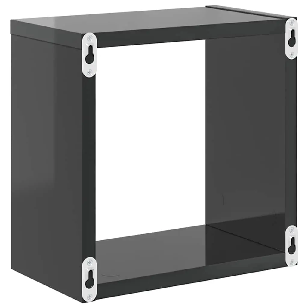 Wall Cube Shelves Grey Floating Storage Display Organizer 4 Piece