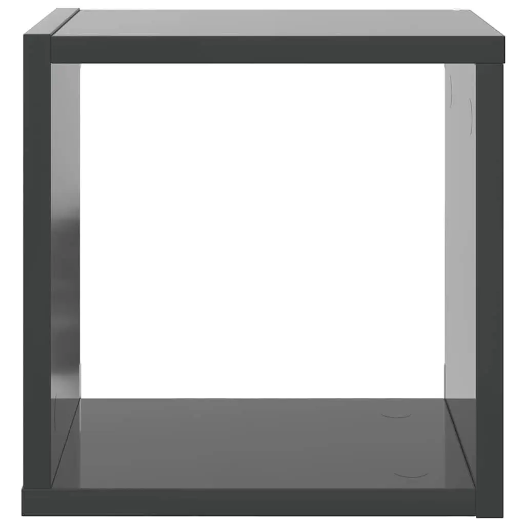 Floating Storage Organizer Set Grey Cube Shelves 6 Pieces Wall Mounted Display Units