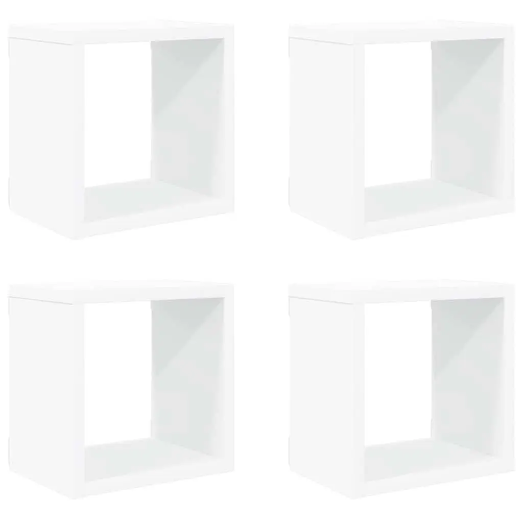 Wall Cube Shelves Set White Floating Storage Display Organiser 22 x 15 x 22 cm