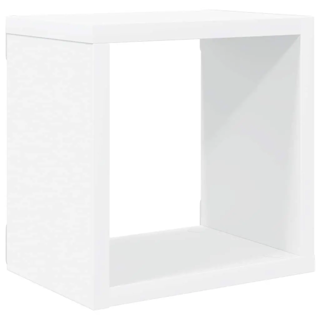 Wall Cube Shelves Set White Floating Storage Display Organiser 22 x 15 x 22 cm