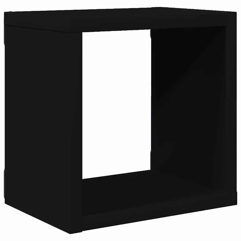 Wall Cube Shelves Black Floating Storage Display Organizer 4 Pieces