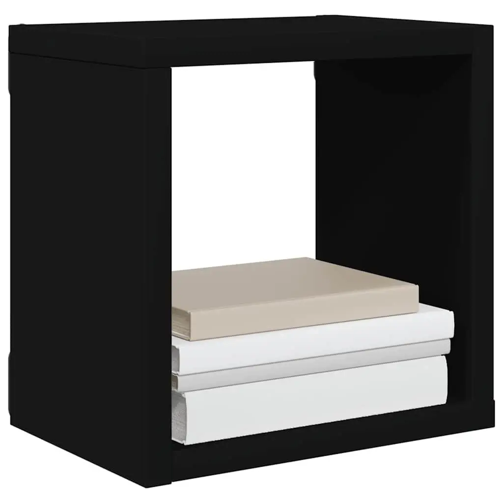 Wall Cube Shelves Black Floating Storage Display Organizer 6 Piece Set