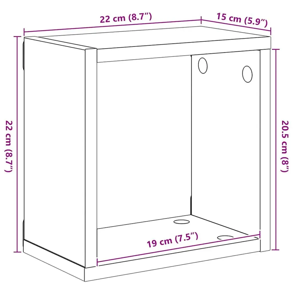 Wall Cube Shelves Black Floating Storage Display Organizer 6 Piece Set