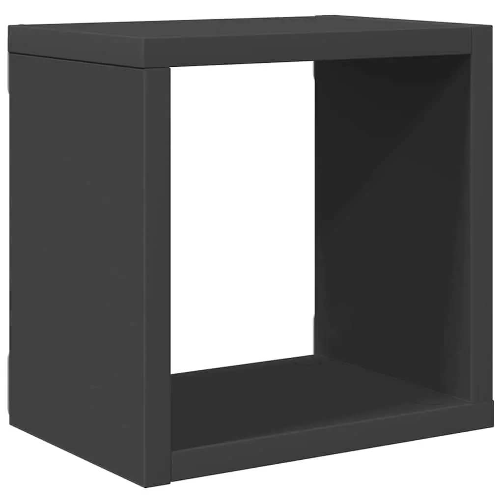 Grey Floating 6 Piece Set Wall Cube Shelves Storage Display Organiser Home