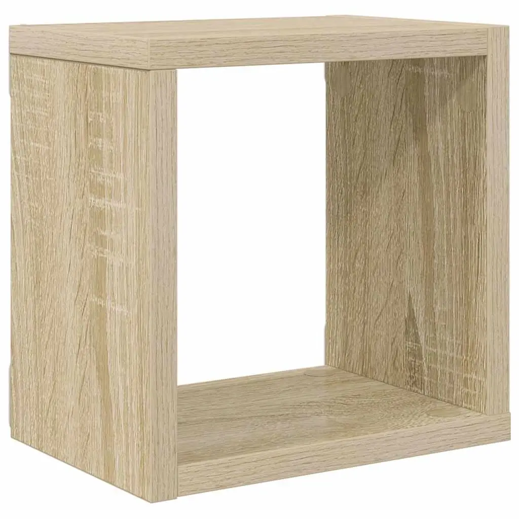 Wall Cube Shelves Brown Floating Storage Display 4 Piece Set