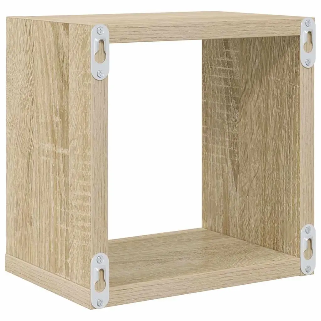 Wall Cube Shelves Brown Floating Storage Display Organizer 6 Piece